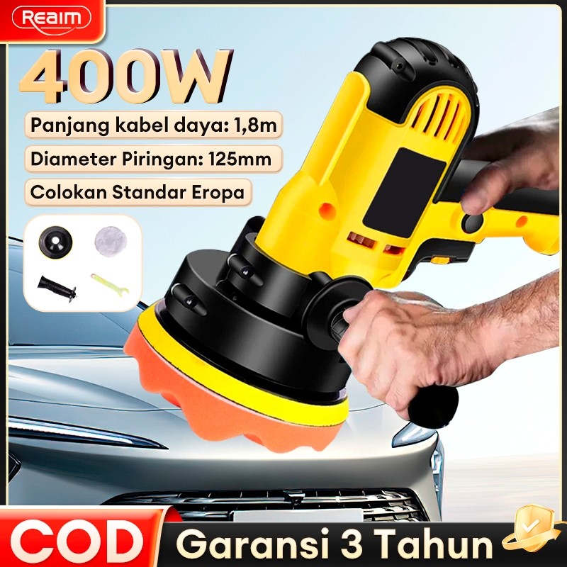 REAIM Mesin Poles Bodi 400-650W Alat Poles Cat Sepeda Motor Mobil TERLARIS