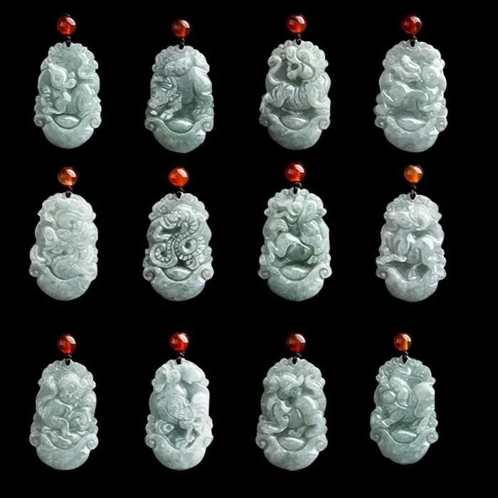 Kalung Giok 12 Shio - Kalung Batu Giok Hijau Shio Pria Dan Wanita