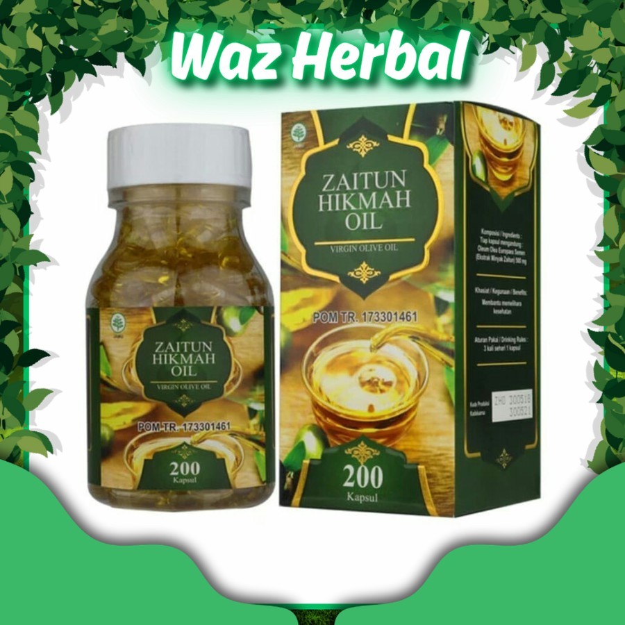 ORIGINAL | Kapsul Zaitun HIKMAH Minyak Zaitun 200 Kapsul | Waz Herbal