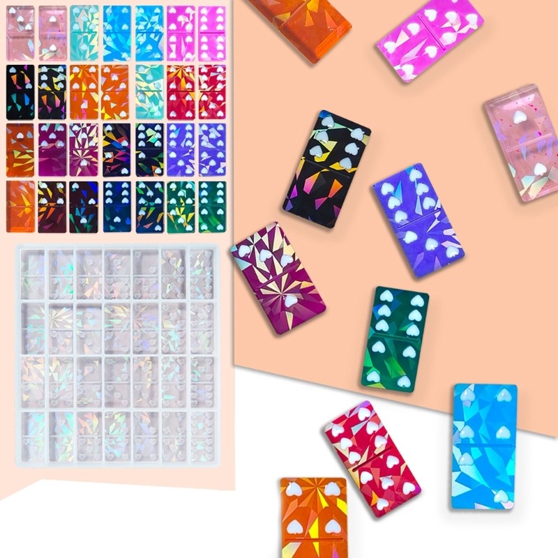 

Dominoes Game Ornament Silicone Mold Light and Mold Resin Casting Pendant Mold Heart Mold for DIY Craft