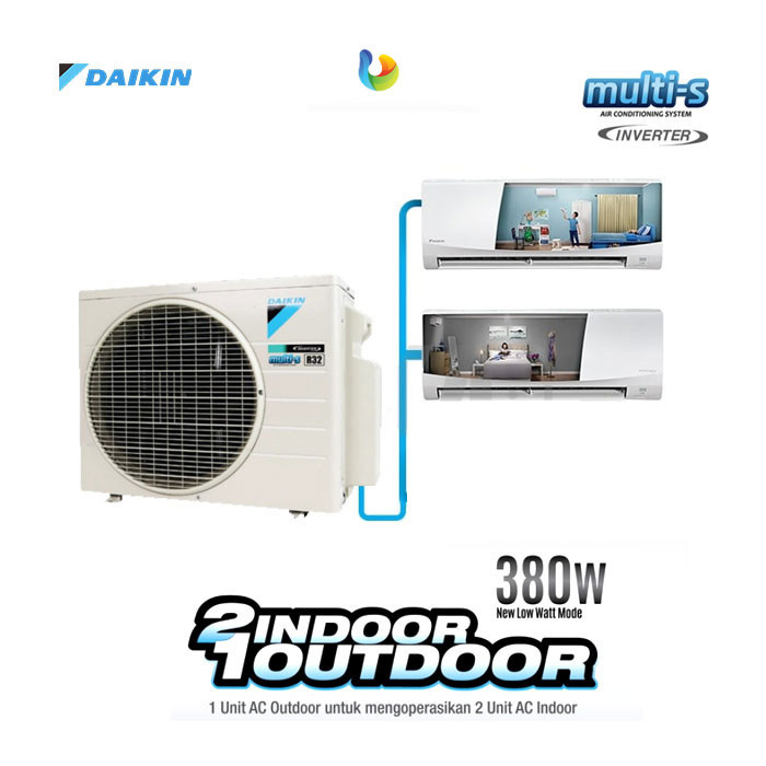 AC Daikin Multi S 2 Koneksi Outdoor 3 PK Type MKC70 (Indoor 1PK+1,5PK) Daikin AC