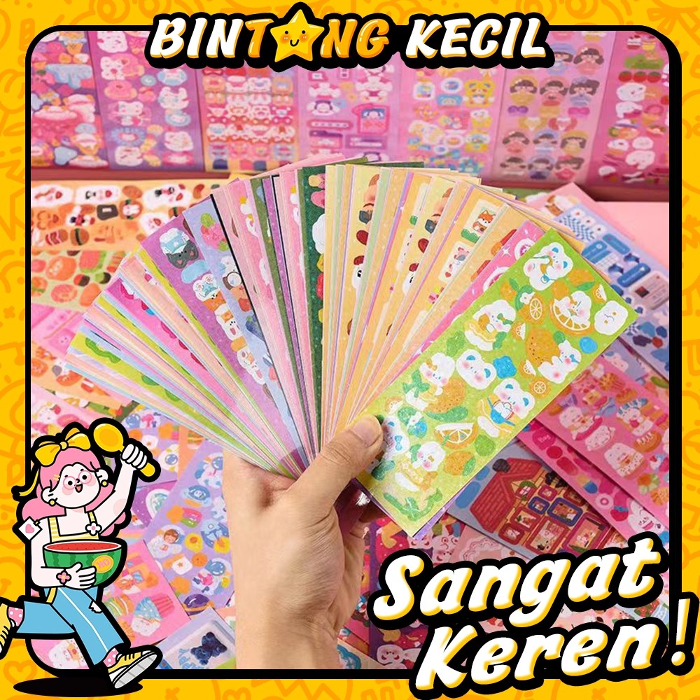 

Berbagai Kartun Shiny Stiker 100 Lembar/Mahasiswa DIY Hias Bahan Stiker/Colorful Cartoon Cute Stiker