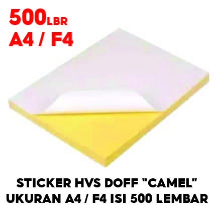

[500 LEMBAR] Kertas Sticker HVS Doff Camel ukuran A4 / F4 | isi 500 lembar