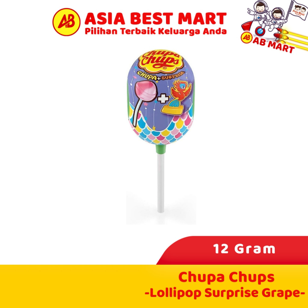 Permen Lollipops Chupa Chups Surprise Grape 12 Gr