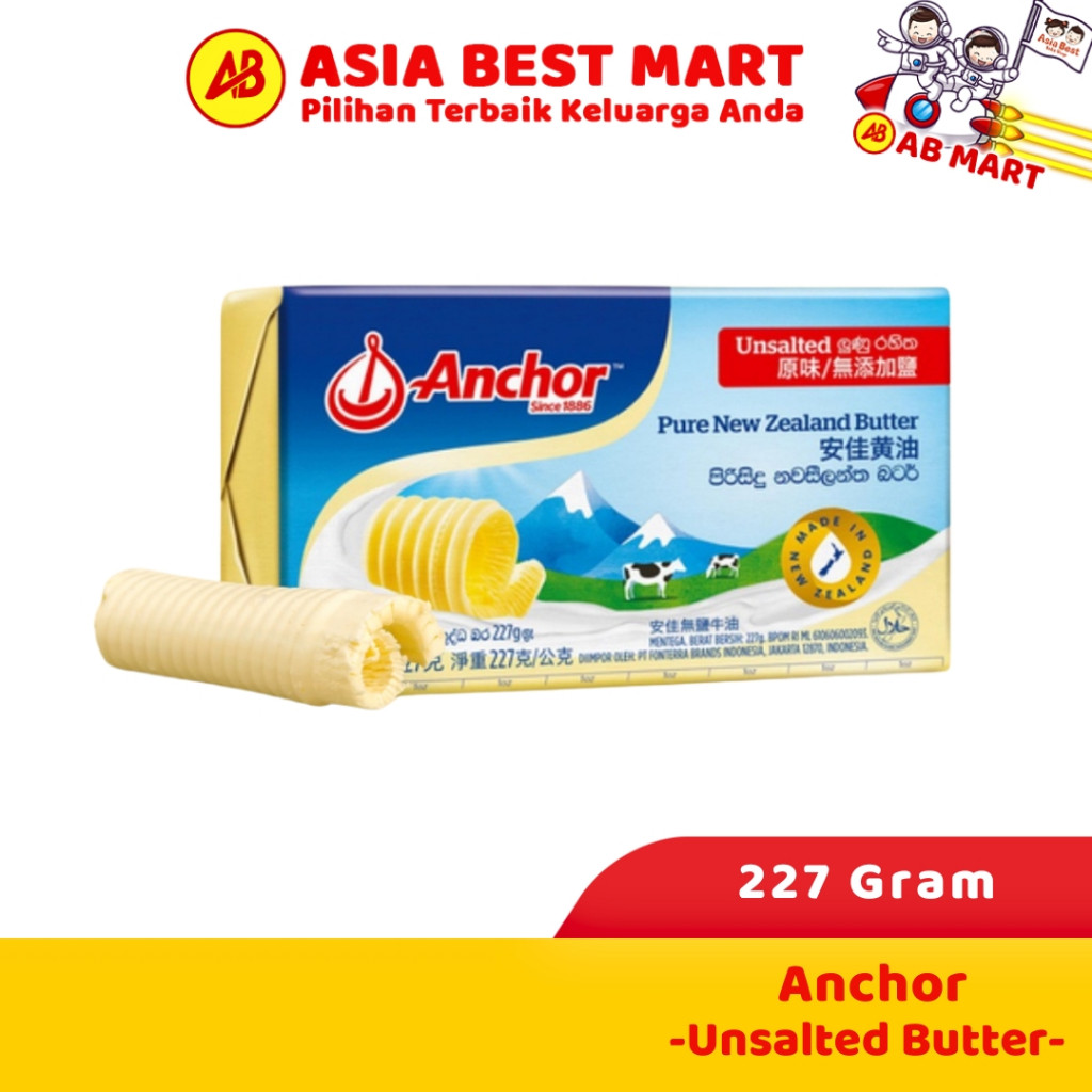 

Anchor Unsalted Butter 227 Gr Mentega ( Go-Send & Grab Only )