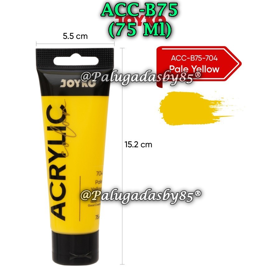 

(1 Biji) GROSIR Cat Akrilik JOYKO ACC-B75-704Pale Yellow / Cat Akrilik Acrylic Color Joyko ACC-B75