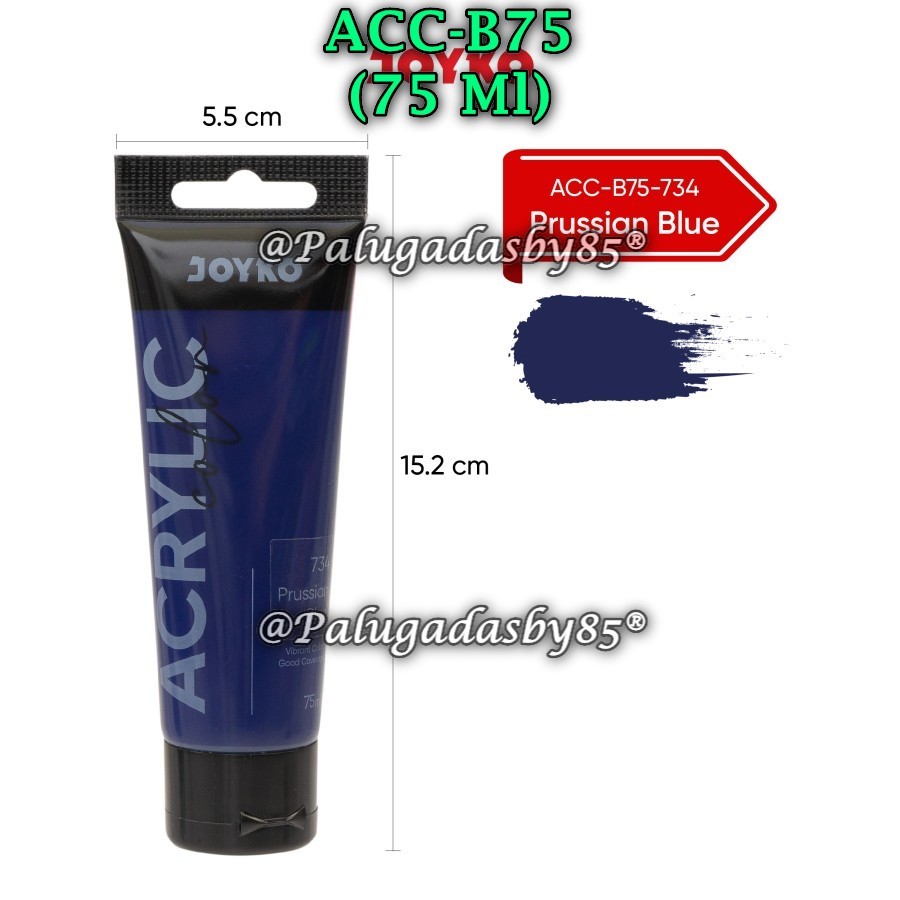 

(1 Biji) GROSIR Cat Akrilik JOYKO ACC-B75-734Prussian Blue / Cat Akrilik Acrylic Color Joyko ACC-B75