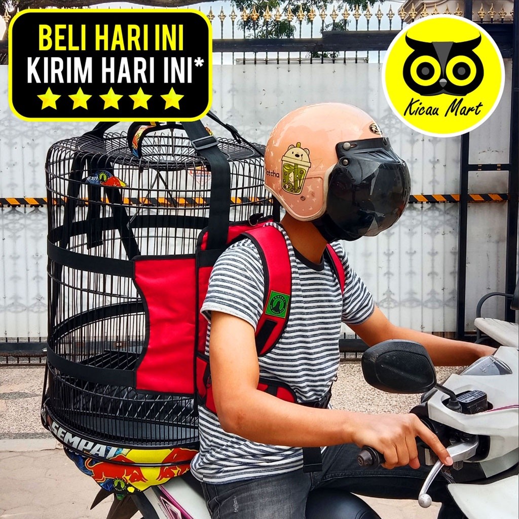 KICAU MART Tas Sangkar Burung Multifungsi Super Premium Sempati Tas Gendong Bawa Sangkar Burung Kota