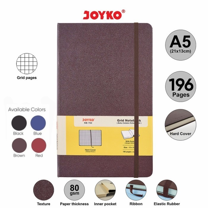 

Notebook JOYKO NB-702 Grid Buku Tulis Catatan Diary Agenda Hard Cover