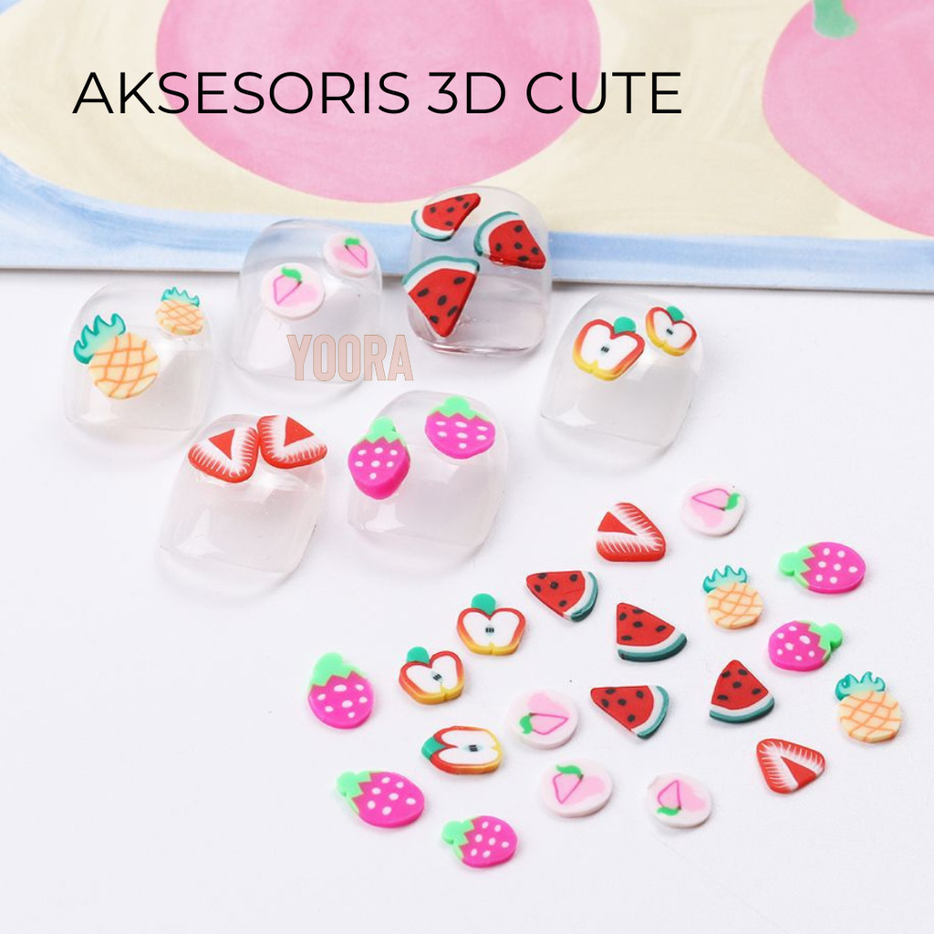 Aksesoris Kuku Fruit 3D Premium Soft Clay/Hiasan Nail art accessories fruit soft clay nail decoratio
