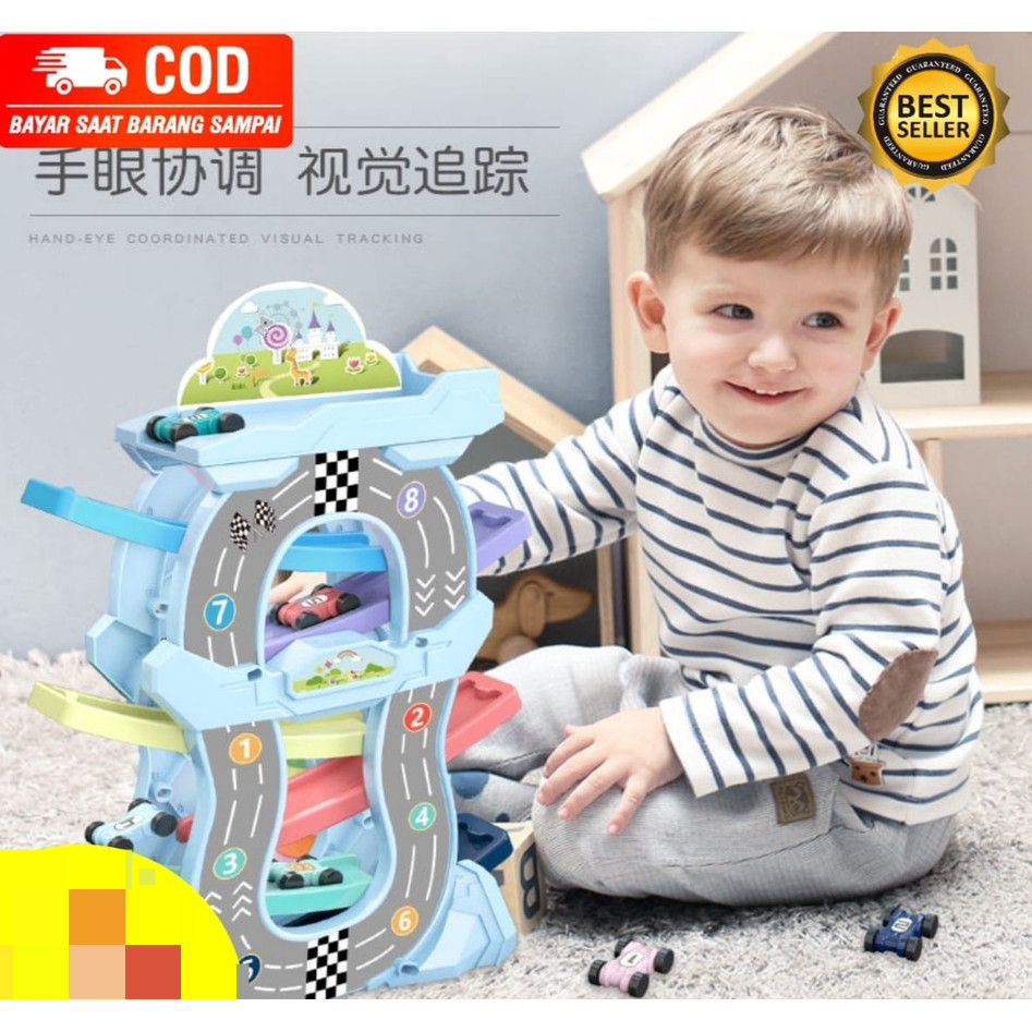 Mainan Anak Track Mobil Mobilan Sliding Zig Zag Fun Racing Track Set Dus Promo Termurah Cod