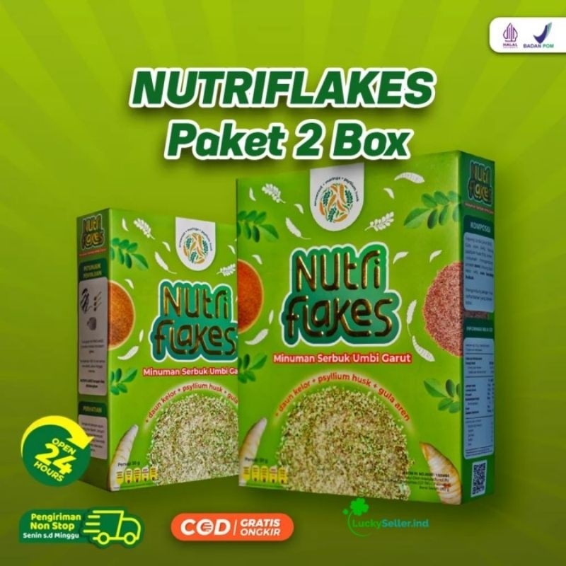 

Nutriflakes Sereal Umbi Garut Solusi Asam lambung Original 2 Box - Rezajataa