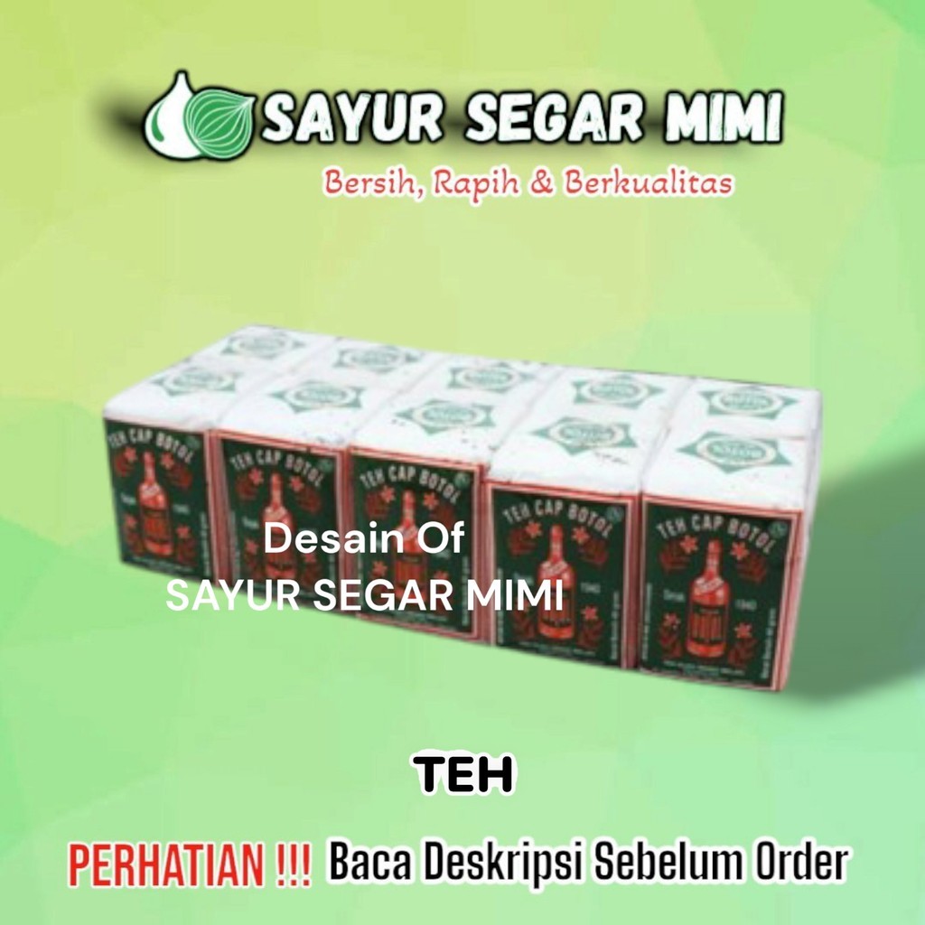 

SEMBAKO - Teh Cap Botol Hijau Tubruk 40gr isi 10 - Sayur Palembang