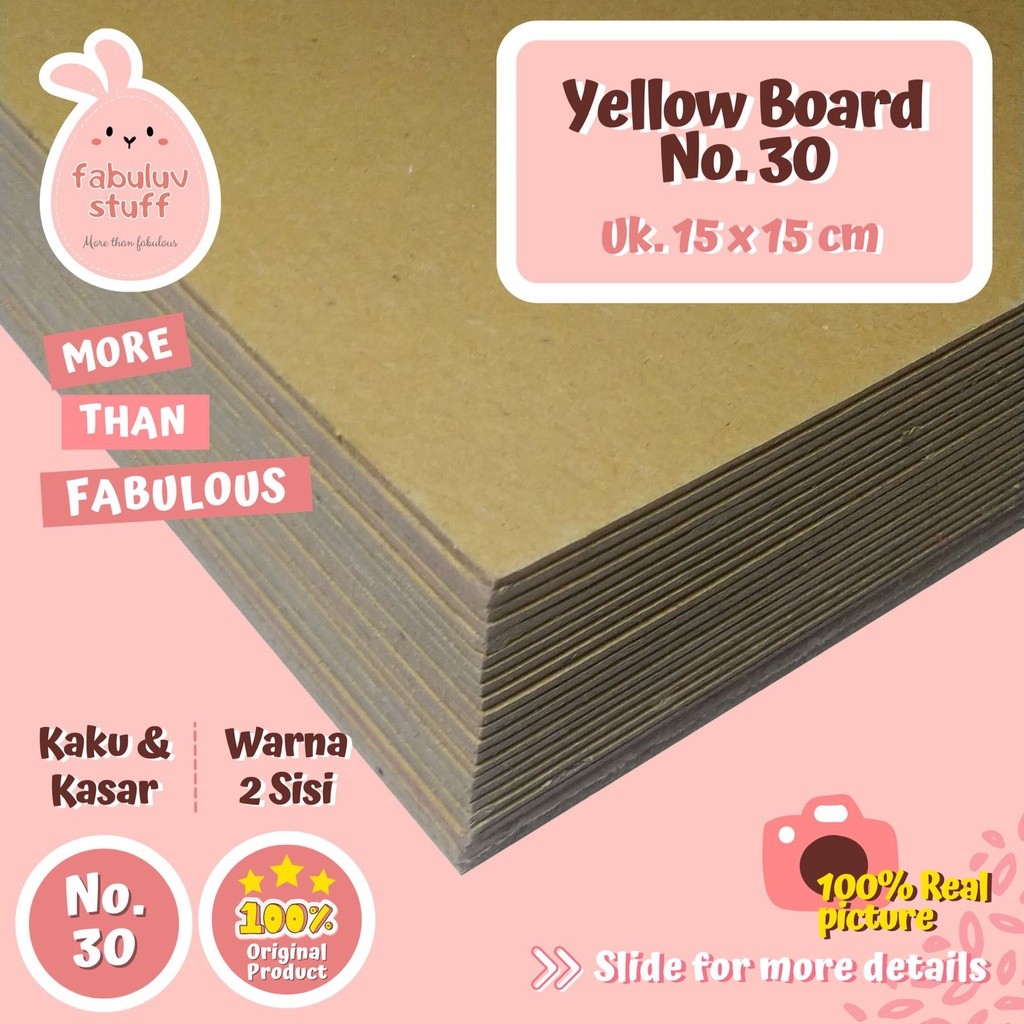 

Karton Yellow Board Persegi No. 30 No. 40 Ukuran 15 x 15 cm