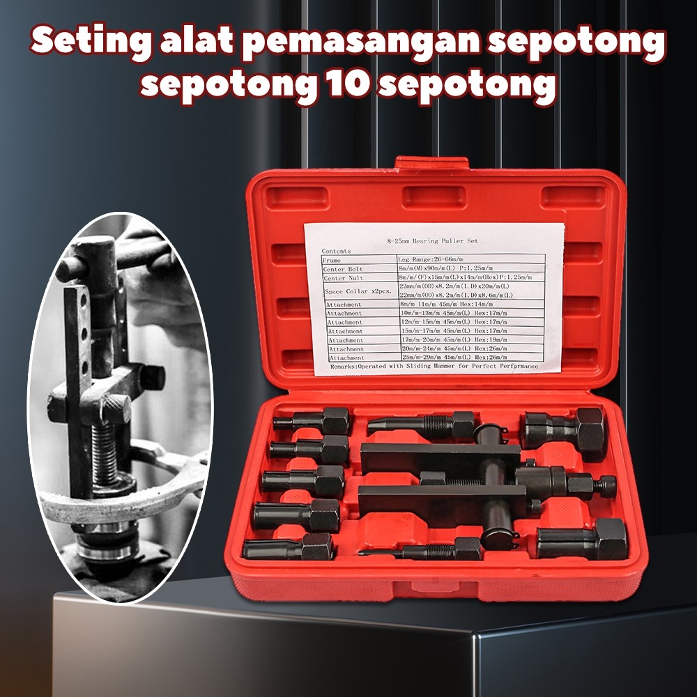 MK23 10pcs Tracker bearing Puller Set Treker Pencabut Bearing Set Treker Cabut Bearing Dalam Treker 