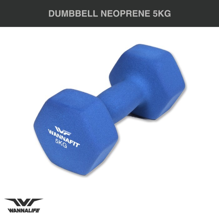 ✨TERLARIS  -Dumbell 5kg Wannafit Dumbbell Neoprene Barbel Vinyl Anti slip 5 kg - biru