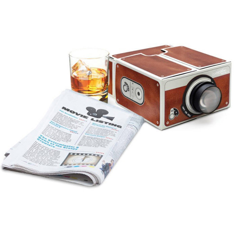 DIY 3D Cardboard Mini Smartphone Projector Novelty Adjustable Mobile Cell Phone Projector Card Board