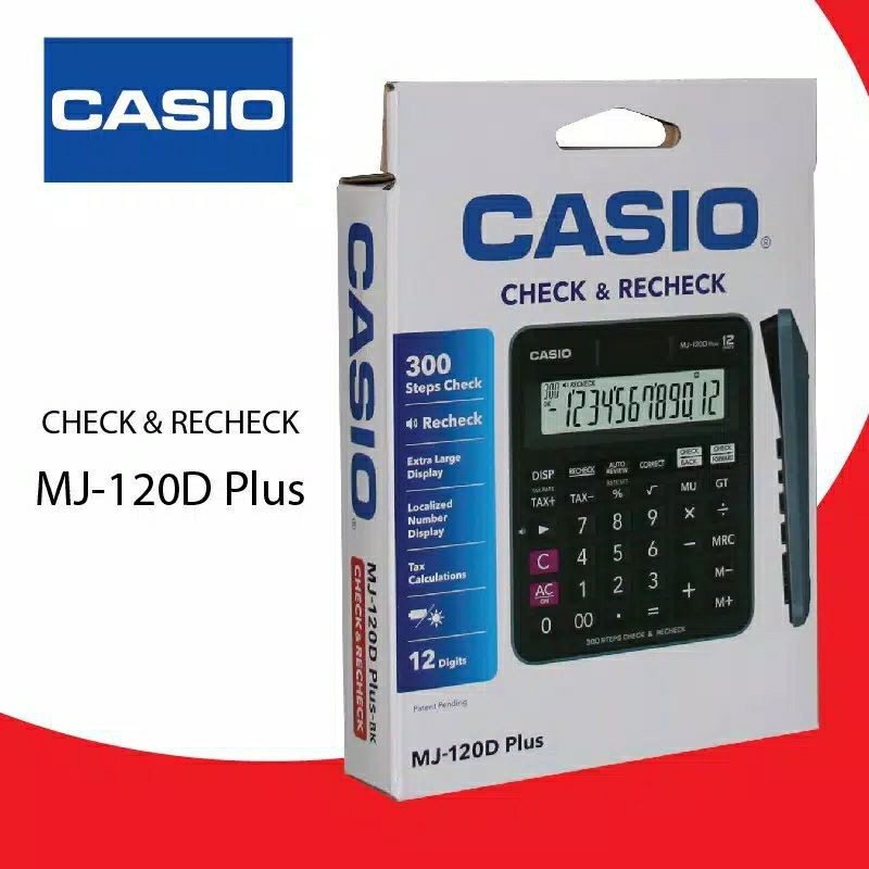 

CASIO MJ-120D PLUS ori Calculator kalkulator kantor dagang check cek back forward original