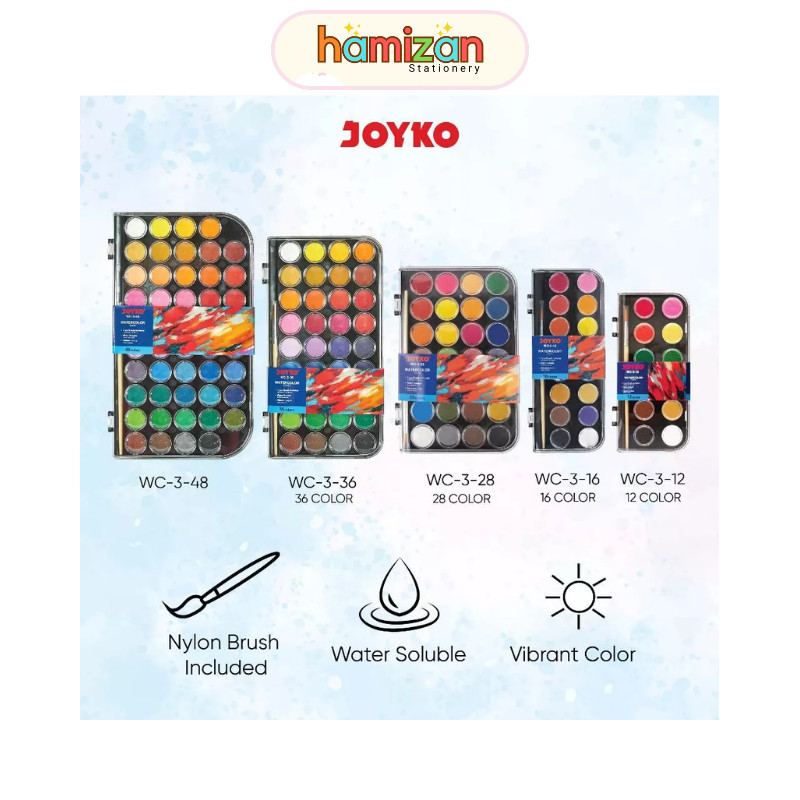 

Joyko WC 3 36 Warna Watercolor Cake Watercolor Set Cat Air WC-3-36