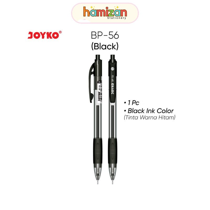 

( 1 pcs ) BP 56 Ballpen Cetrek 0,7mm hitam / Pulpen Bp56 / Retractable Pen / Pena Soft Grip / Bolpoin BP-56 Joyko / Ball Pen Pulpen Pena Joyko BP-56 0.7 mm Murah Berkualitas