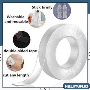 

HL286 Nano Tape Double Tape Gel Isolasi Bening 2 Sisi Perekat Dinding Tembok Tanpa Bekas Selotip Ajaib Super Kuat Waterproof Reusable Solasi Dobel Tip