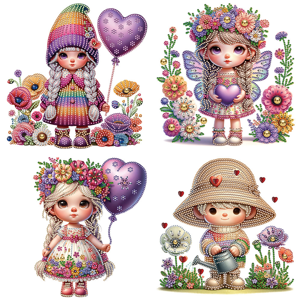 

5D DIY Partial Special Shaped Drill Diamond Painting Kit Garden Girl Art Decor