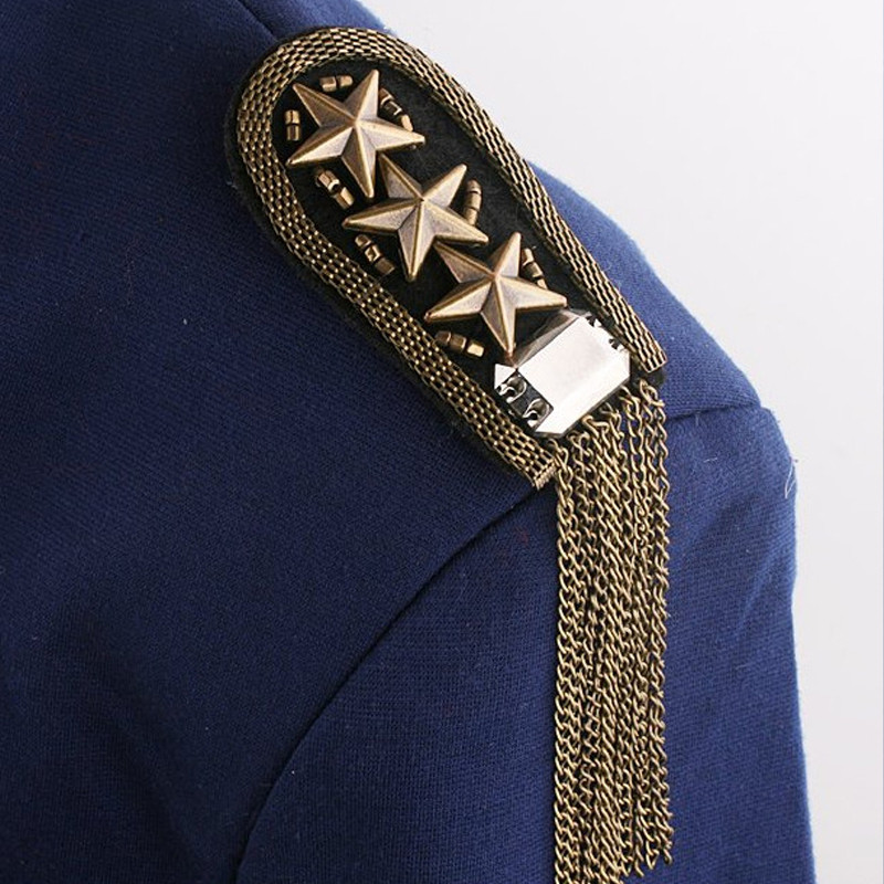 【SIAP】1pc Evolet Tanda Pangkat Aksen Rivet + Rumbai / Epaulet Tanda Pangkat Rumbai Rivet