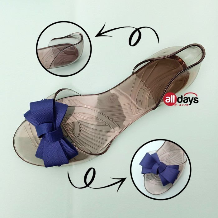MALL586- [besty_mart3] Alldays Sepatu Flat Selop Jelly Wanita Spiral Size 35-41 - Navy, 39