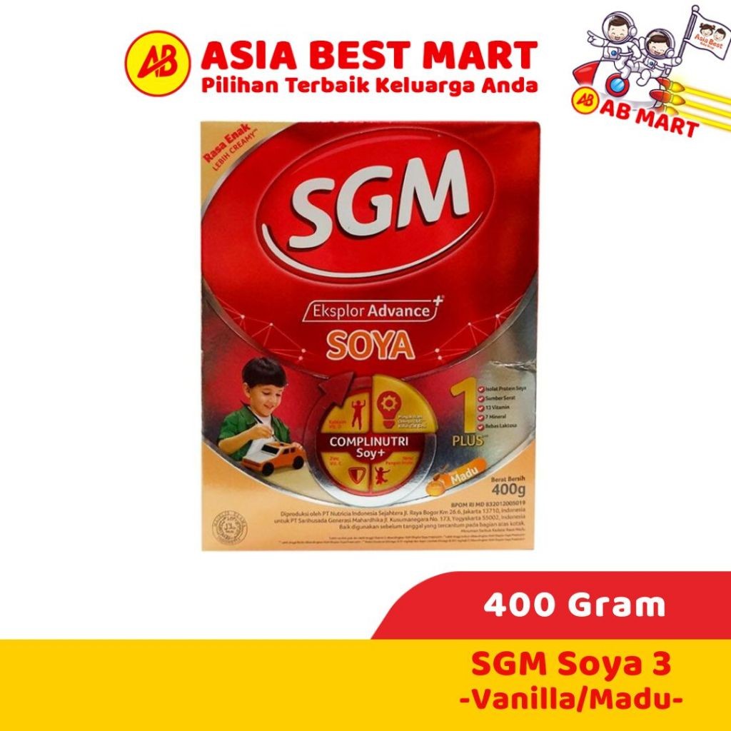 Sgm Soya 3 1-5 Thn Madu Vanilla 400 Gr Susu Formula Bubuk Pertumbuhan Anak