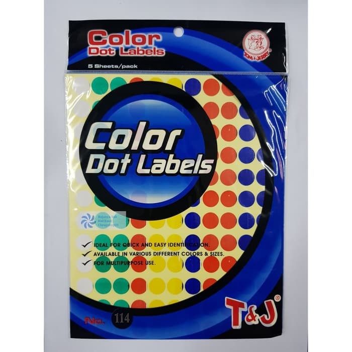 

TOM AND JERRY COLOR DOT LABELS 114 / Colour Dot Bulat Stiker Sticker RJT