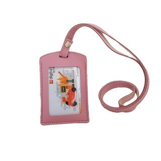 

Name Tag ID Holder Card Kancing Kulit Lanyard Kancing Termurah PU Leather Lanyard Name Tag Warna Pink Muda