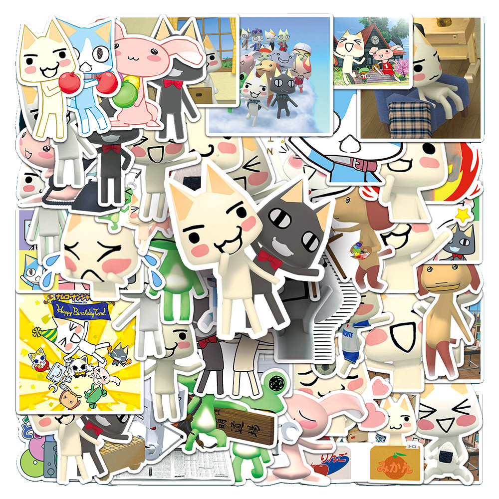 

10/30/50PCS Kawaii Toro Inoue Cat Sticker Cute Cartoon Graffiti Waterproof Decal for Computer Bicycle Book Car Toy Sticker Packs