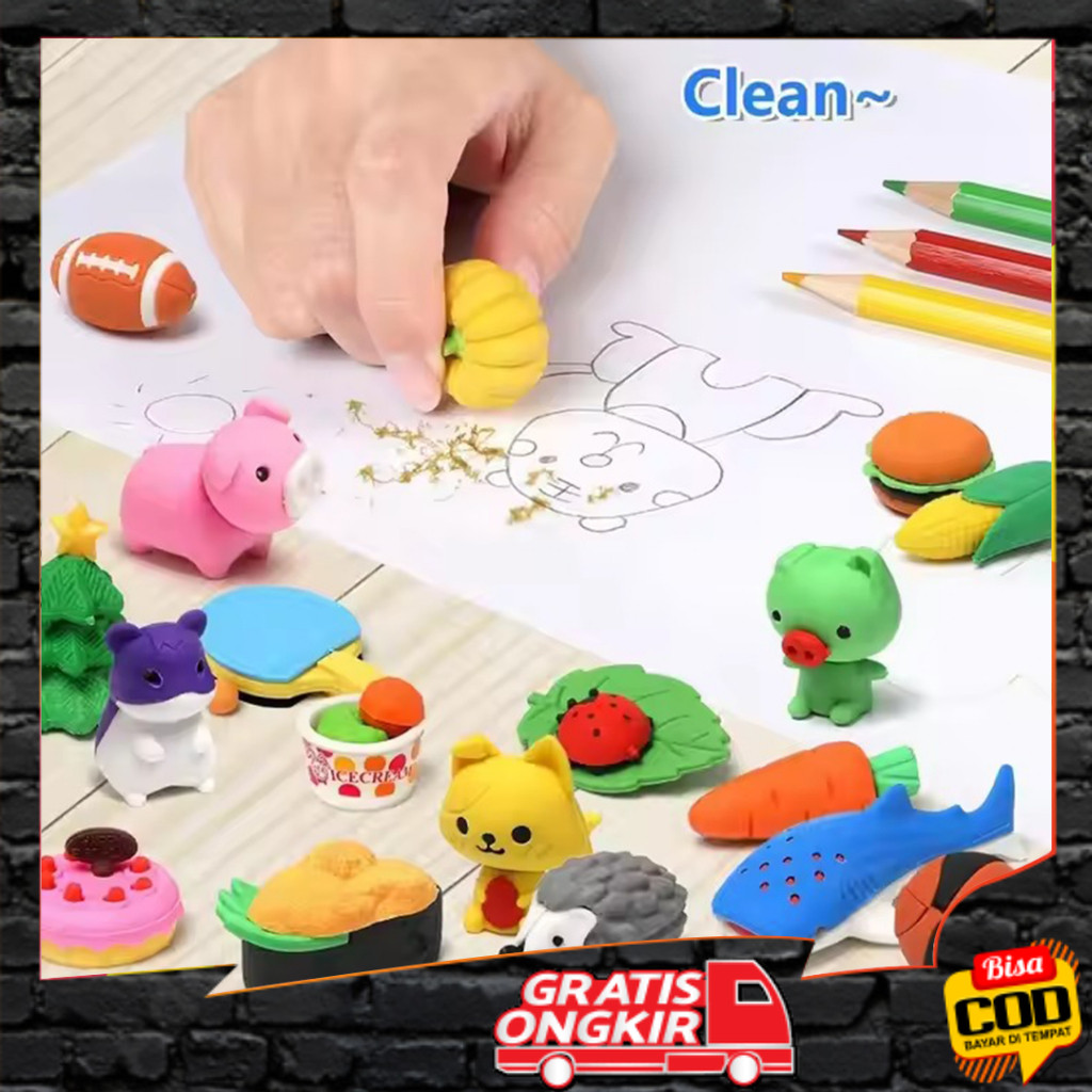 

BISA COD Penghapus Motif Binatang Mini Lucu Keren / Eraser Karakter Animal STY34