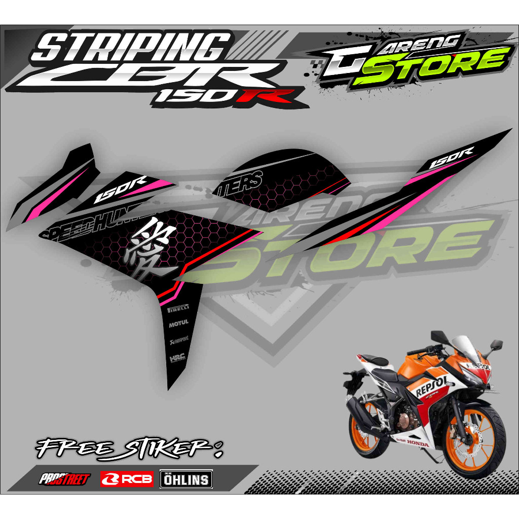 STRIPING VARIASI HONDA CBR 150R / STICKER LIST VARIASI MOTOR CBR 150R