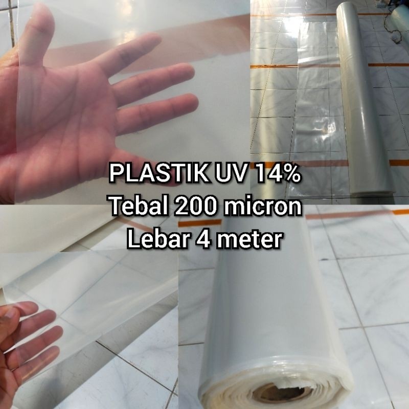 PLASTIK UV 14% TEBAL 200 MICRON LEBAR 4 METER ATAP GREEN HOUSE MEDIAPACK