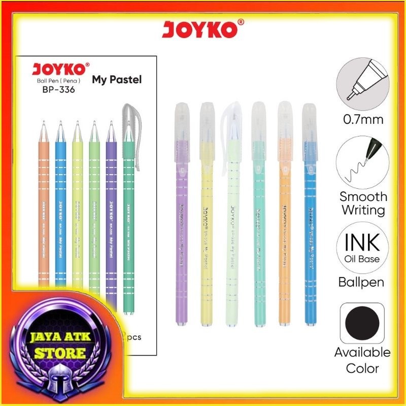 

Bolpen Murah JOYKO BP-336 My Pastell Isi 12 Pcs 0,7 Mm Ink Oil Base Ecer