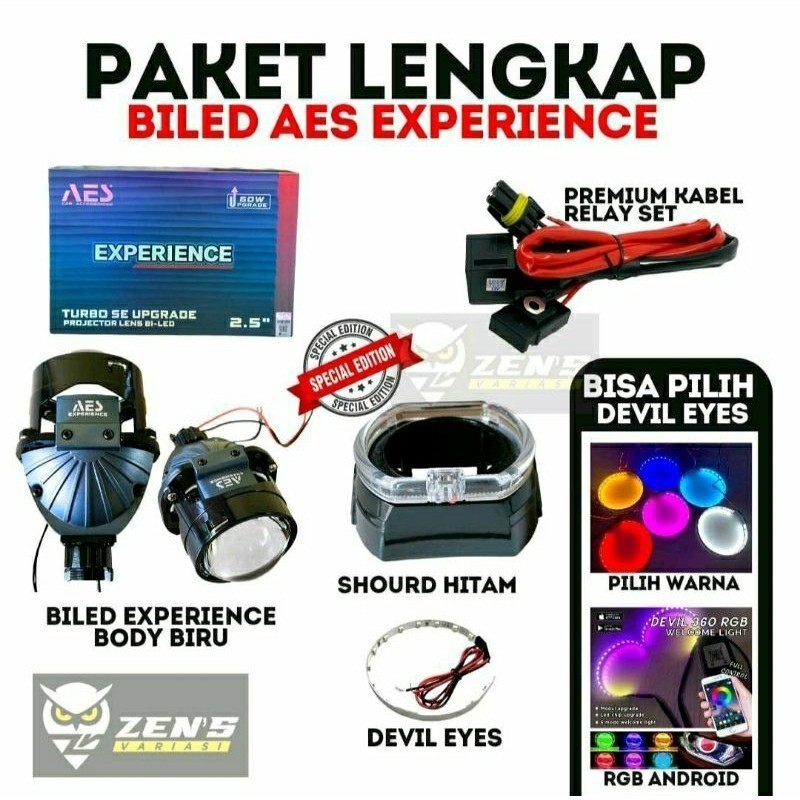 COMBO PAKET HEMAT PAKET HEMAT COMBO BILED AES TURBO EXPERIENCE 2,5 inch TERBARU 60 WATT