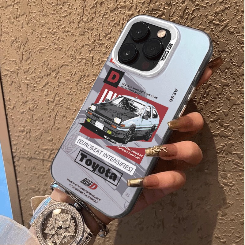 Casing ponsel Redmi 12 Initial D AE86 kepribadian Case White Redmi NOTE 12 10 NOTE 10 pro 9s pro Red