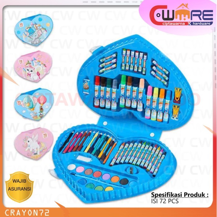 

Crayon Krayon set 72 pcs alat mewarnai gambar Pensil Warna Anak Sekolah - DDK