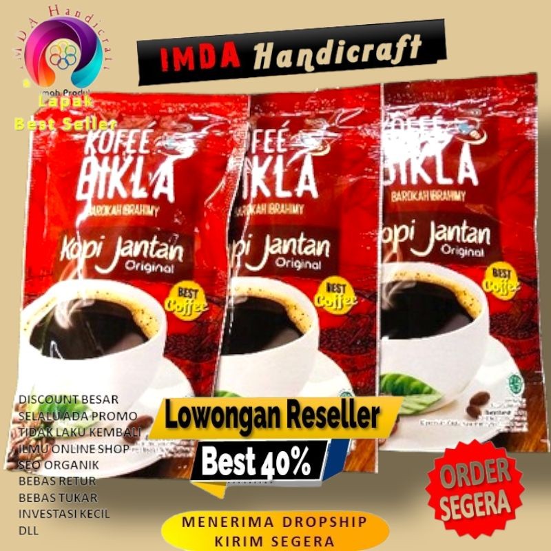 

IMDA HANDICRAFT PAKET 3 PCS KOPI BIKLA JANTAN ASLI KOPI ROBUSTA JEMBER 125 GRAM