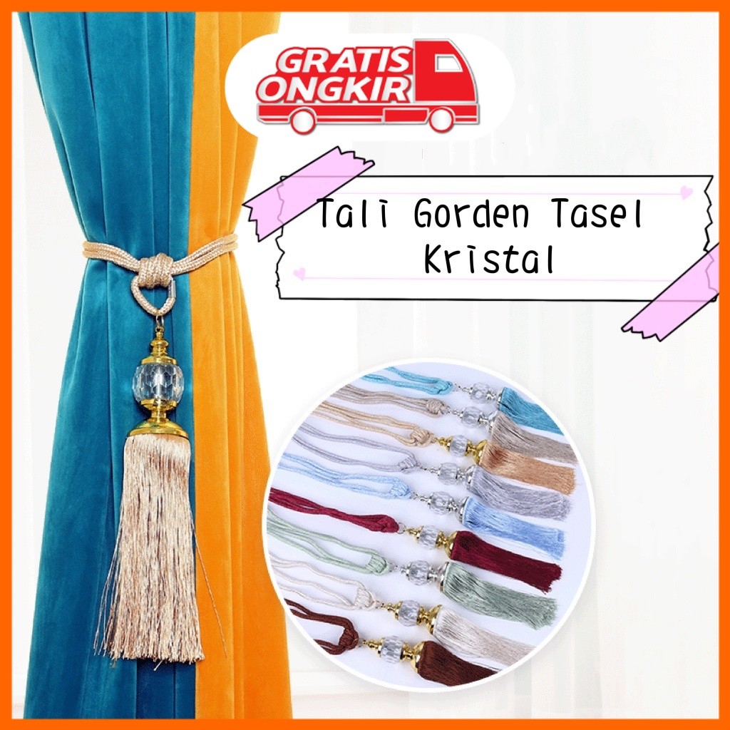 Tali Gorden Tasel Kristal Besar / Tasel Gorden / Tali Pengikat Gorden Tasel