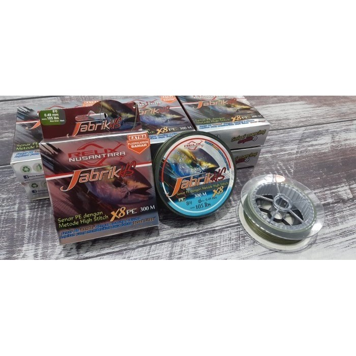 Senar Benang Tali Pancing PE Relix Nusantara Jabrik HS 300M Moss Green - PE 8