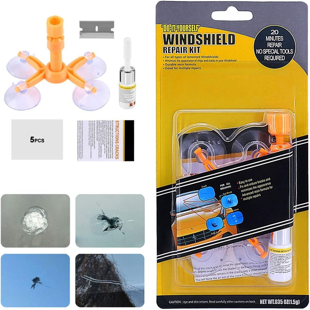 Windshield Repair Kit, Car Windshield Crack Repair Kit Glass Repair Kit for Repairing Auto Glasses W