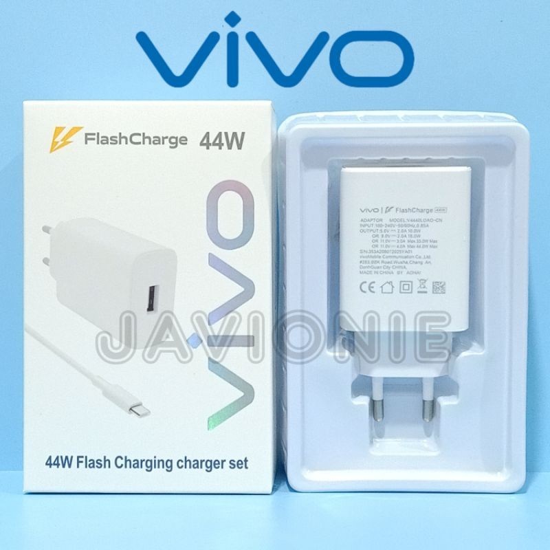 Charger Casan Cas VIVO V21 V21 5G ORIGINAL 44 66 WATT Flash Charge Fast Charging TYPE C ORI