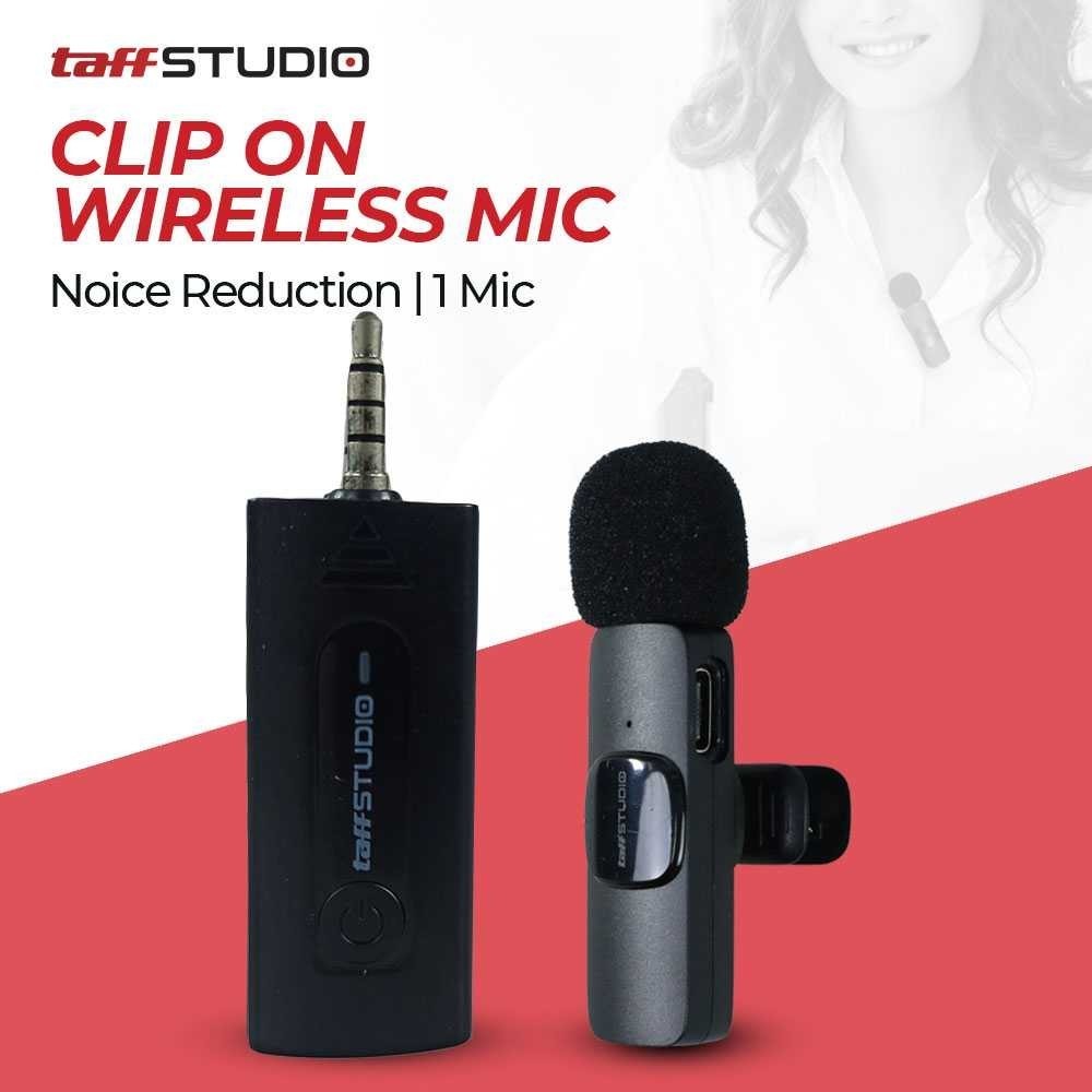 Mic Portabel Audio Video pembuatan Rekaman Wireless Microphone HP Klip / Clip On Mic Wireless Noice 