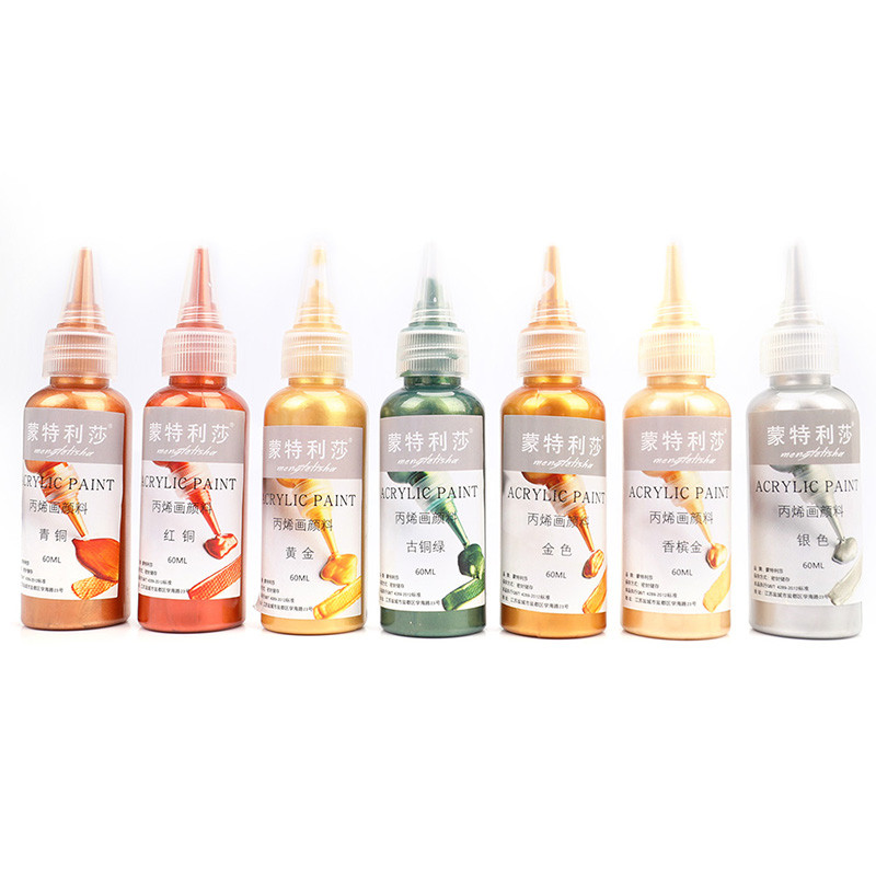 

60ml Gold Paint Metallic acrylic paint waterproof not faded DIY painted Pigments