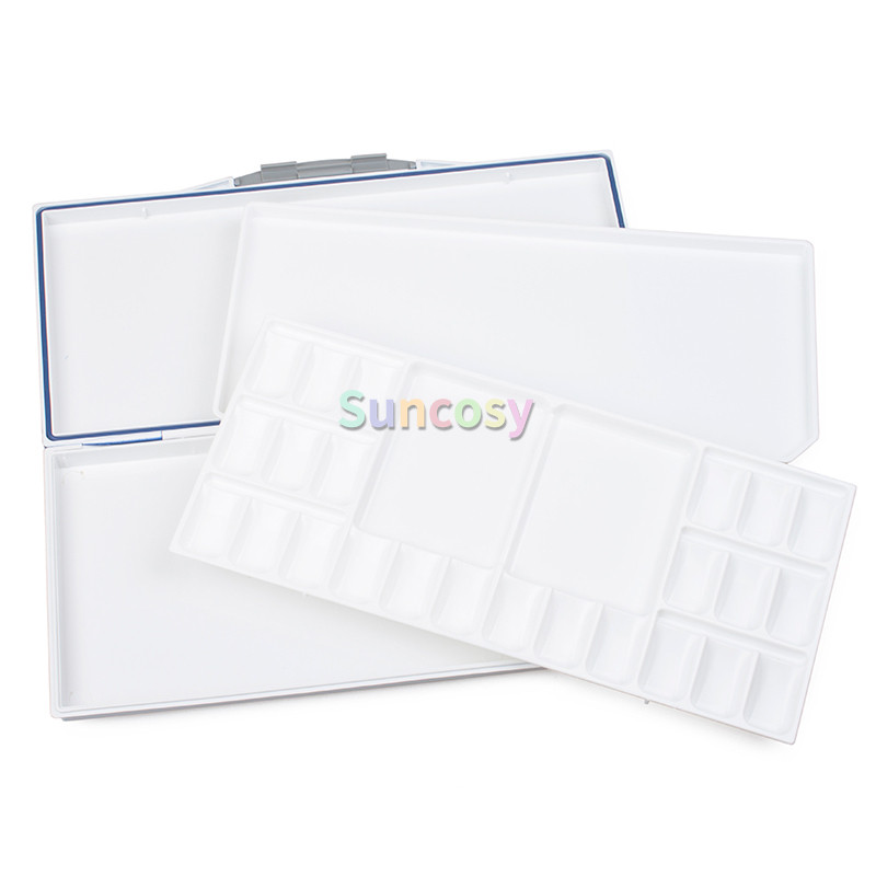 

1PCS Mijello Airtight Leak Proof Fusian Watercolor 18 24 33 55-Well Palette,with Ample Space for Mixing Colors