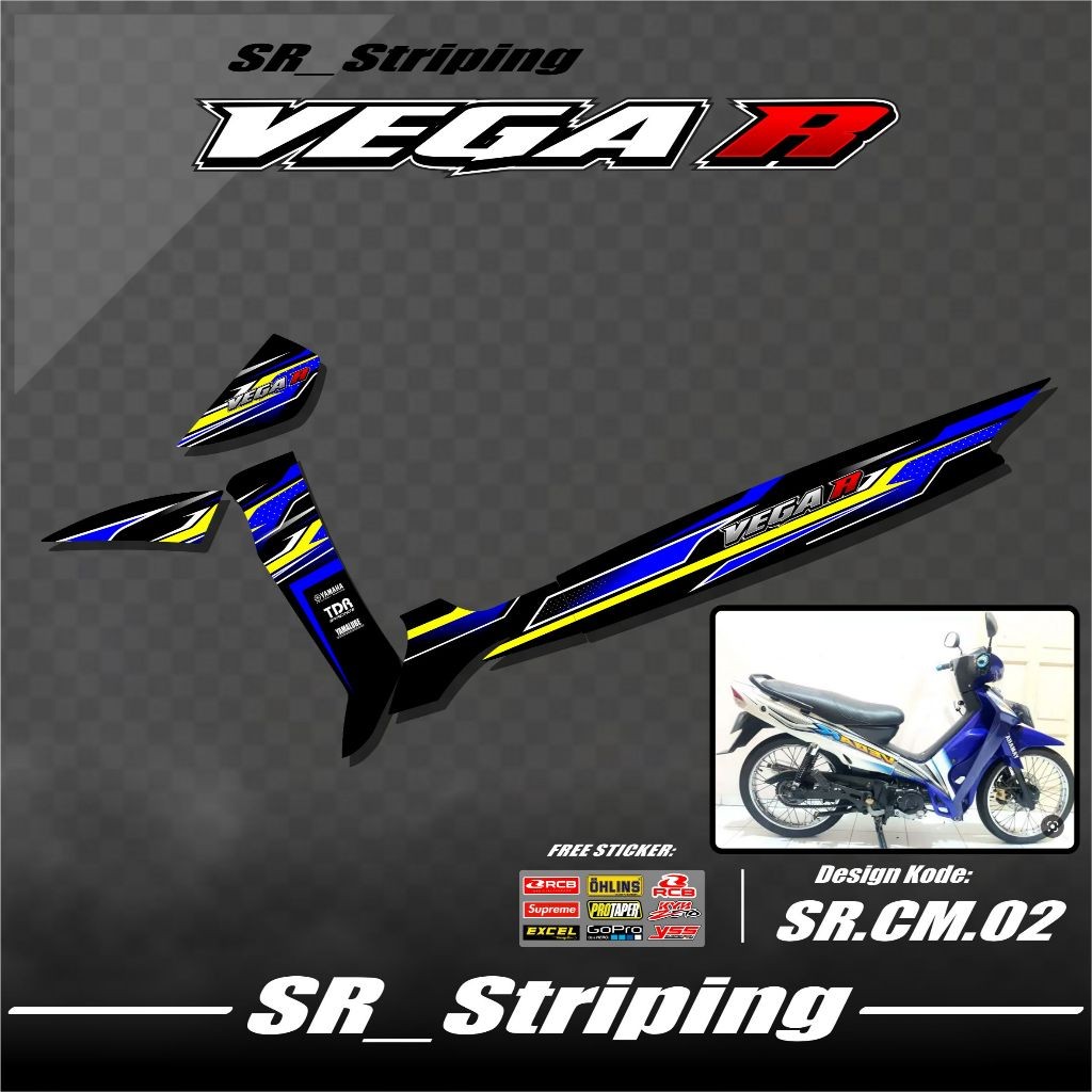 Striping Vega R Lama / Stiker Vega R / Variasi Vega R Lama / Anti Luntur
