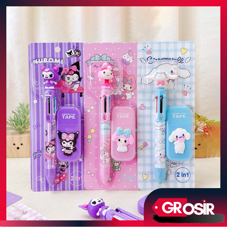 

Grosir - S6341 Set Alat Tulis 2 in 1 / Set Pulpen 6 Warna dan Korektor / Set Pena dan Korektor 2 in 1 / Alat Tulis Pena & Korektor