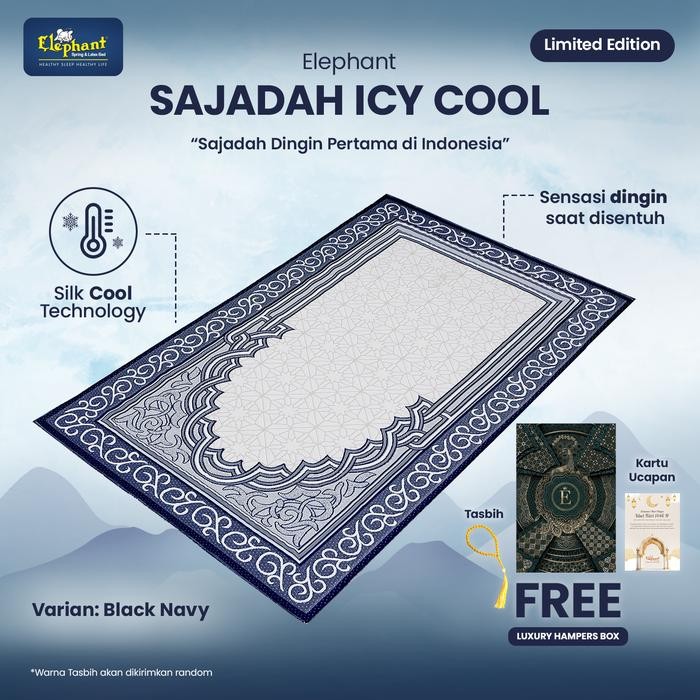 

Elephant Hampers Box Sajadah Icy Cool Premium - Black Navy